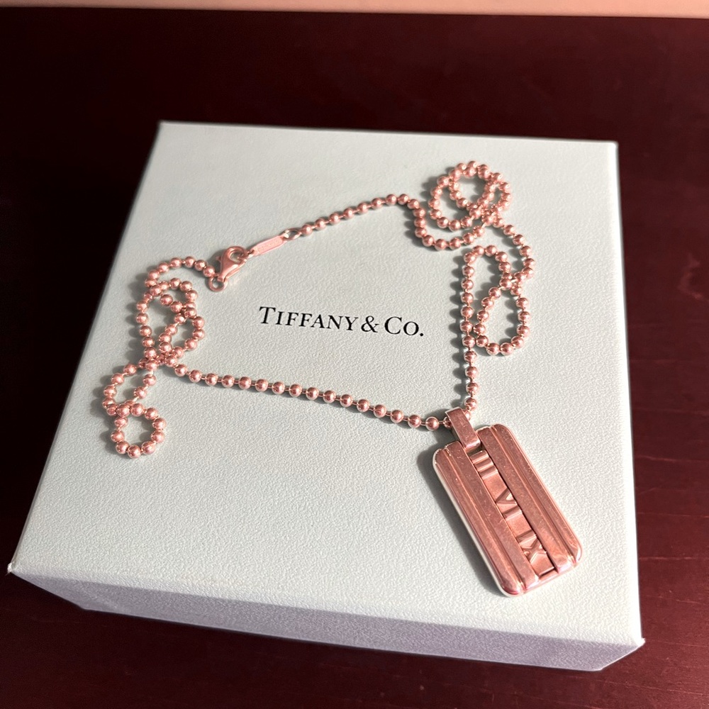 TIFFANY 925 SS ATLAS tag on TIFFANY 925 SS beaded 20” necklace